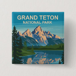 Grand Teton Nationalpark Landschaftsbild Button