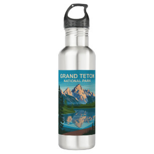 Grand Teton Nationalpark Landschaftsbild Edelstahlflasche