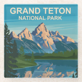 Grand Teton Nationalpark Landschaftsbild Glasuntersetzer