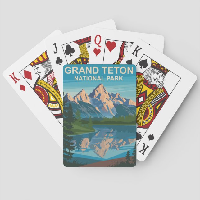 Grand Teton Nationalpark Landschaftsbild Spielkarten (Rückseite)