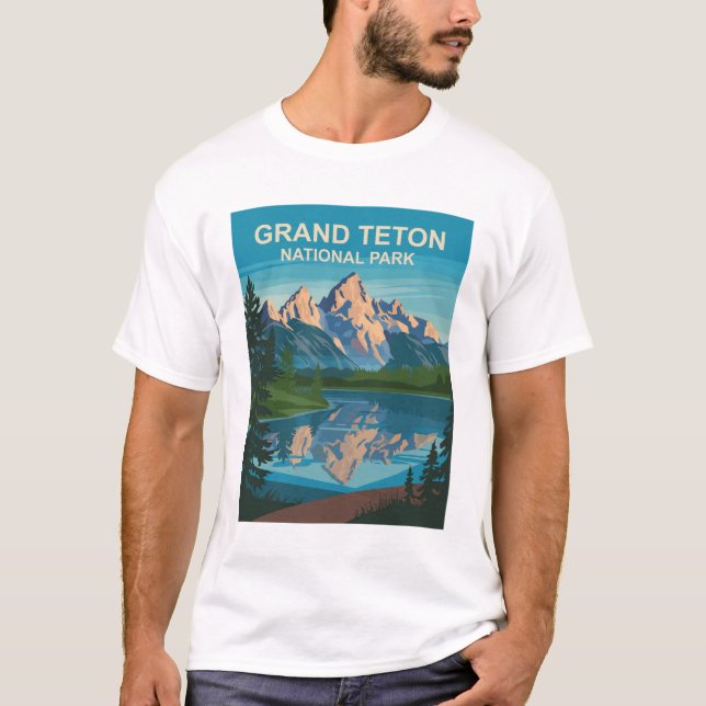 Grand Teton Nationalpark Landschaftsbild T-Shirt (Vorderseite)