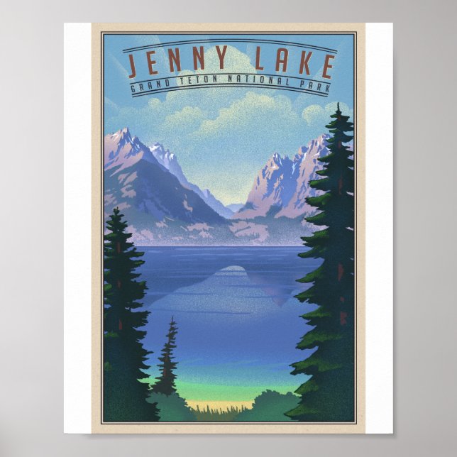 Grand Teton Nationalpark Litho Artwork Poster (Vorne)