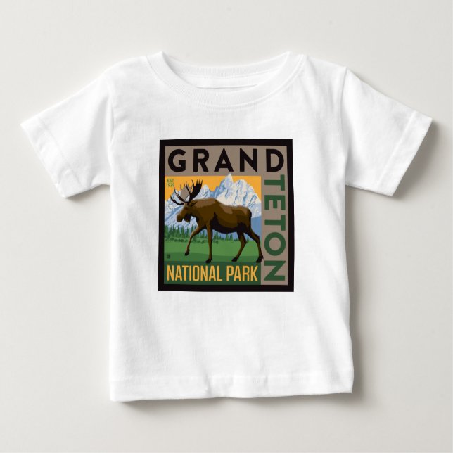Grand Teton Nationalpark Moose Baby T-shirt (Vorderseite)