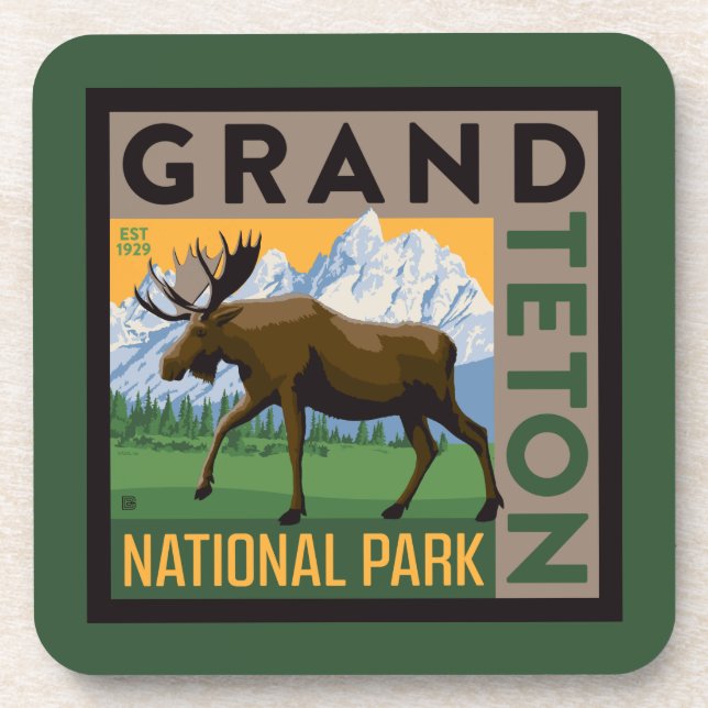 Grand Teton Nationalpark Moose Getränkeuntersetzer (Vorderseite)