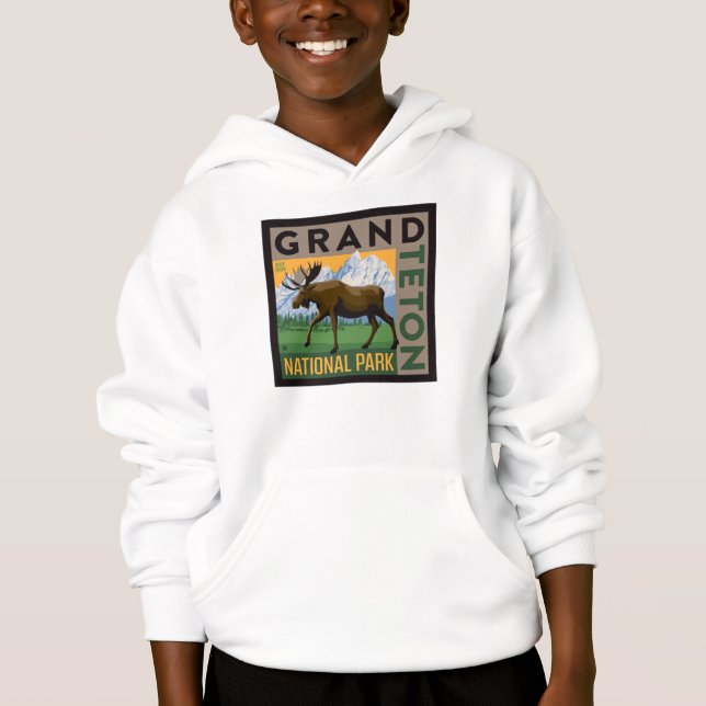 Grand Teton Nationalpark Moose Hoodie (Vorderseite)