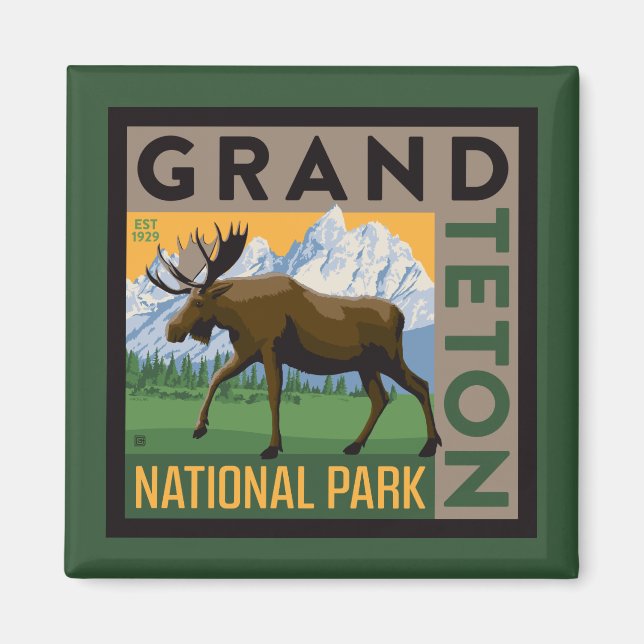 Grand Teton Nationalpark Moose Magnet (Vorne)