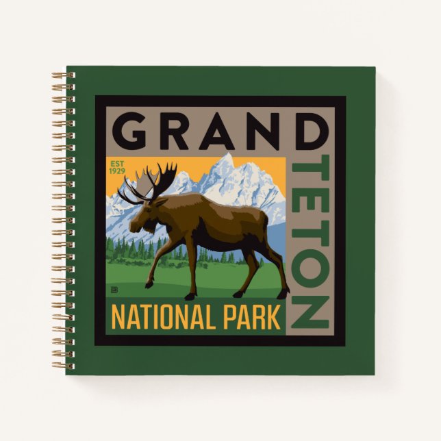 Grand Teton Nationalpark Moose Notizbuch (Vorderseite)