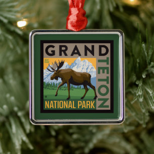 Grand Teton Nationalpark Moose Ornament Aus Metall