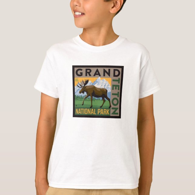 Grand Teton Nationalpark Moose T-Shirt (Vorderseite)