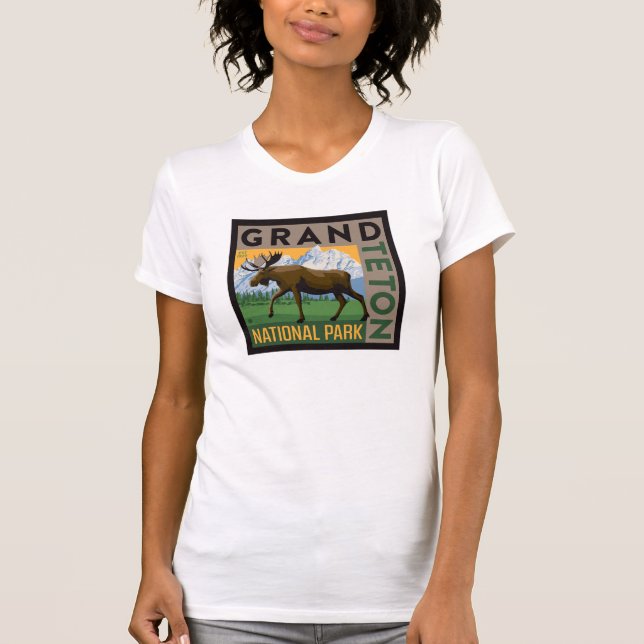 Grand Teton Nationalpark Moose T-Shirt (Vorderseite)