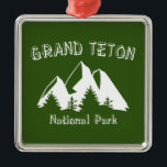 Grand Teton Nationalpark Ornament Aus Metall<br><div class="desc">Es ist die berühmteste Gebirgskette Amerikas. Der Grand Teton und die umliegenden Gipfel sind fast perfekt. Zeige deine Liebe für die Tetons!</div>