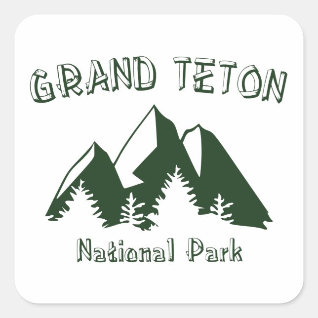 Grand Teton Nationalpark Quadratischer Aufkleber (Vorderseite)