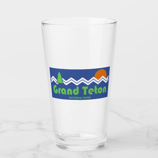 Grand Teton Nationalpark Retro Glas (Vorderseite)