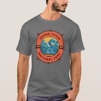 Grand Teton Nationalpark Retro Kompass Emblem