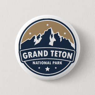 Grand Teton Nationalpark Runde Emblem Button