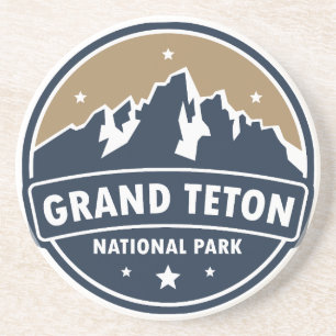 Grand Teton Nationalpark Runde Emblem Getränkeuntersetzer