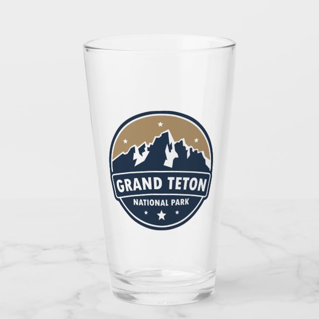 Grand Teton Nationalpark Runde Emblem Glas (Vorderseite)