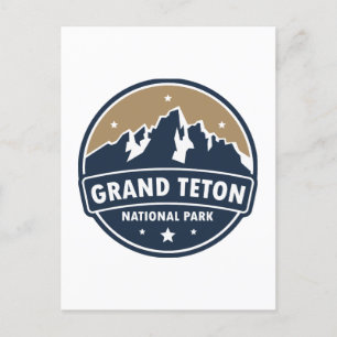 Grand Teton Nationalpark Runde Emblem Postkarte