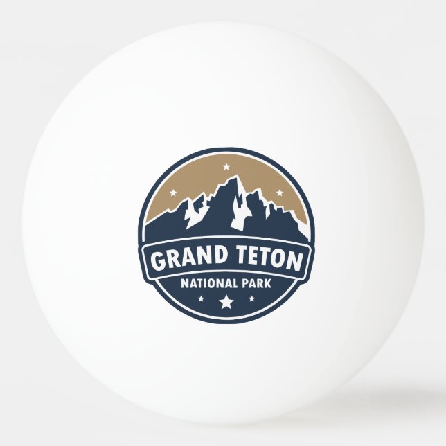 Grand Teton Nationalpark Runde Emblem Tischtennisball (Vorderseite)