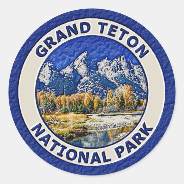 Grand Teton Nationalpark Runder Aufkleber (Vorderseite)