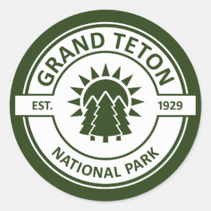 Grand Teton Nationalpark Runder Aufkleber