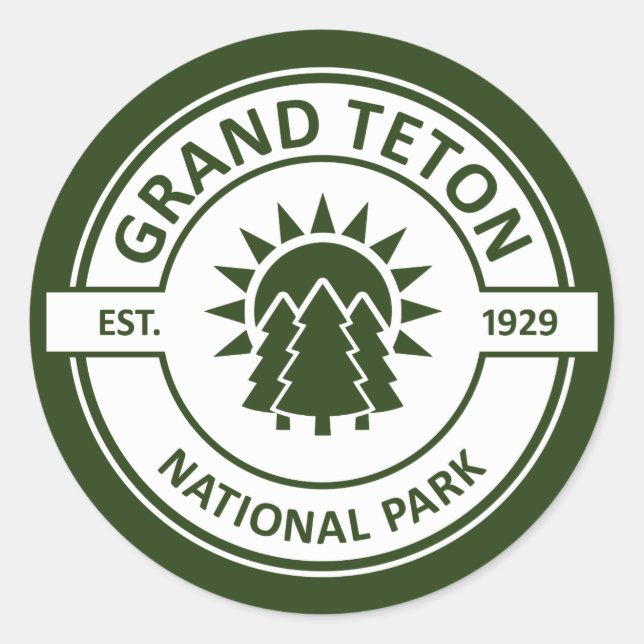 Grand Teton Nationalpark Runder Aufkleber (Vorderseite)