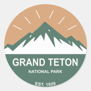 Grand Teton Nationalpark Runder Aufkleber