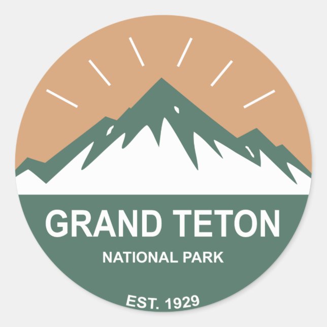 Grand Teton Nationalpark Runder Aufkleber (Vorderseite)