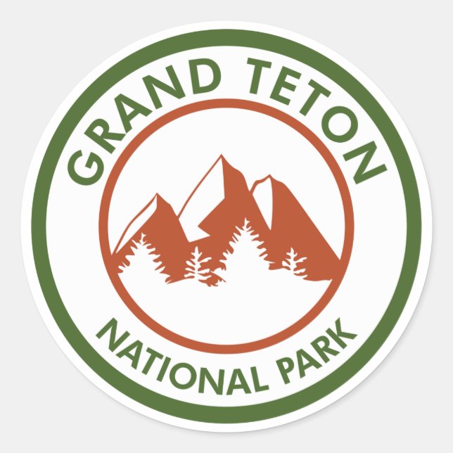 Grand Teton Nationalpark Runder Aufkleber (Vorderseite)