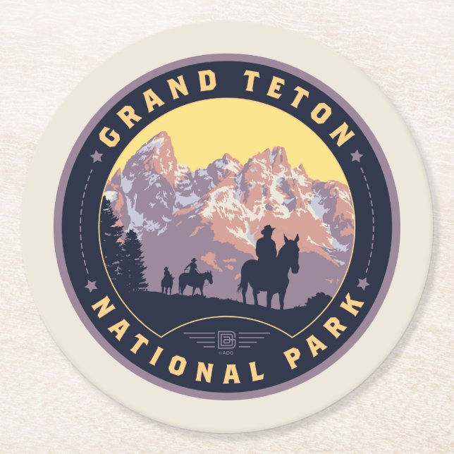 Grand Teton Nationalpark Runder Pappuntersetzer (Vorderseite)