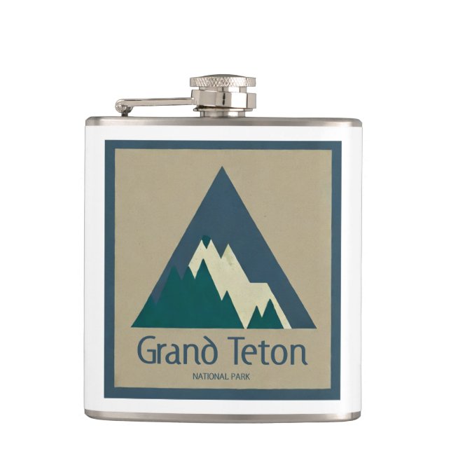 Grand Teton Nationalpark Rustic Flachmann (Vorderseite)