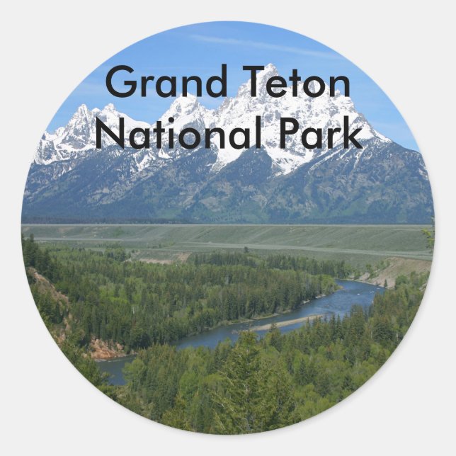 Grand Teton Nationalpark Serie 8 Runder Aufkleber (Vorderseite)