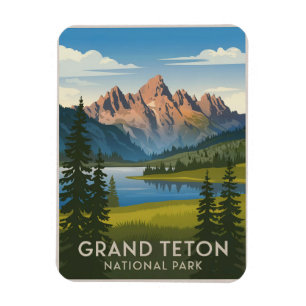 Grand Teton Nationalpark Vintag Magnet