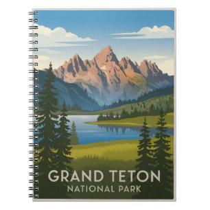 Grand Teton Nationalpark Vintag Notizblock