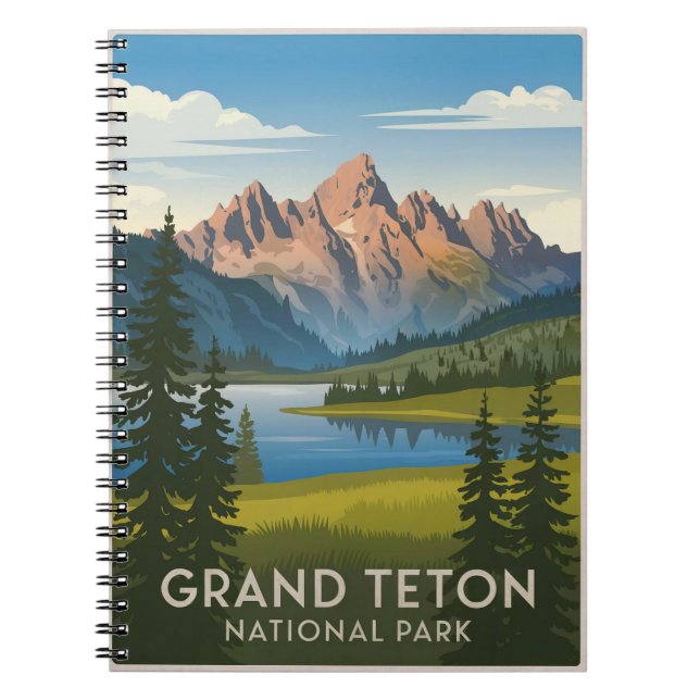 Grand Teton Nationalpark Vintag Notizblock (Vorderseite)