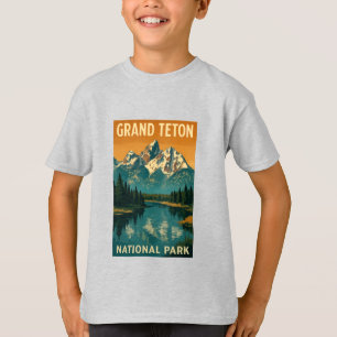 Grand-Teton-Nationalpark Vintage-Abzeichen T-Shirt