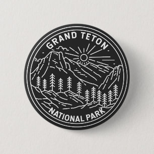 Grand Teton Nationalpark Vintage Monoline Button