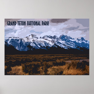 Grand Teton Nationalpark Vintage Poster