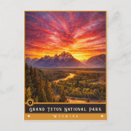 Grand-Teton-Nationalpark | Vintage Postkarte