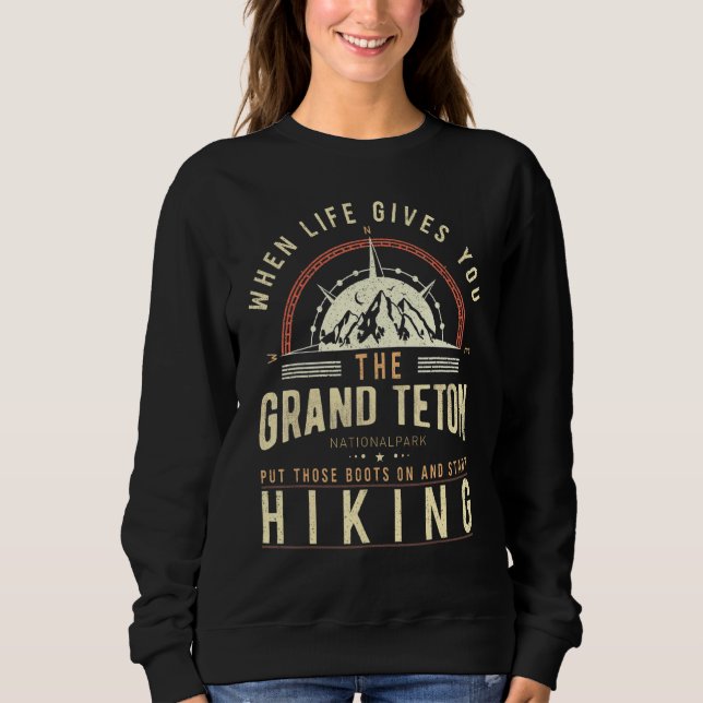 Grand Teton Nationalpark Wandern Reiten Sweatshirt (Vorderseite)