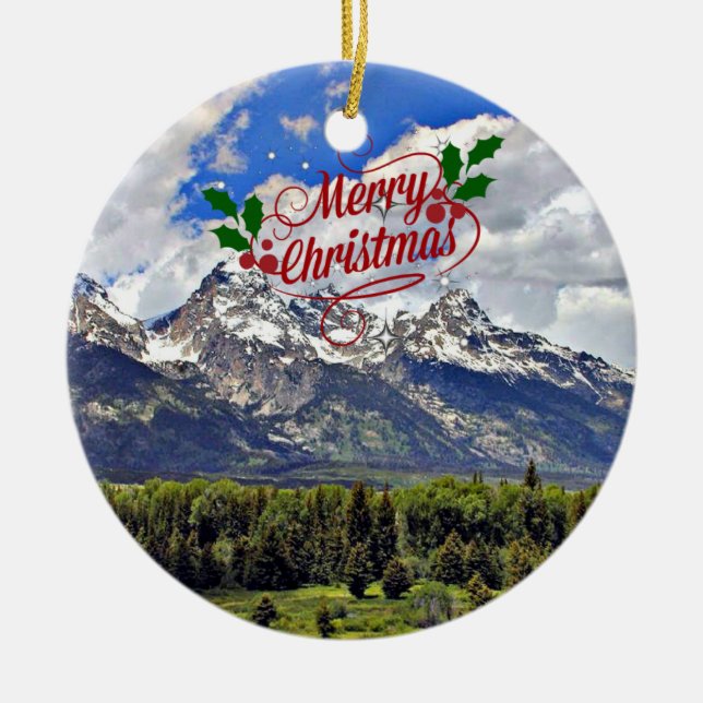 Grand Teton Nationalpark Weihnachtsgrüße Keramik Ornament (Vorne)