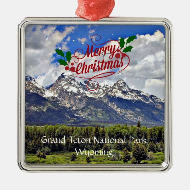 Grand Teton Nationalpark Weihnachtsgrüße Ornament Aus Metall (Vorne)