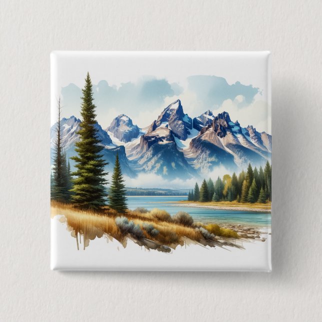 Grand Teton Nationalpark Wyoming Button (Vorderseite)