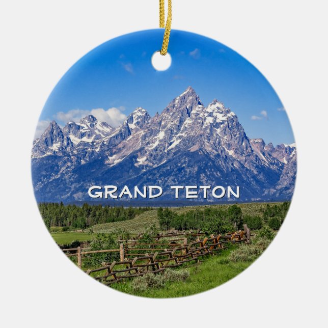 Grand Teton Nationalpark, Wyoming Keramik Ornament (Vorne)