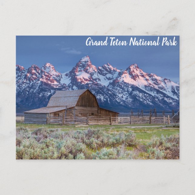 Grand Teton Nationalpark Wyoming Mountains Barn Postkarte (Vorderseite)