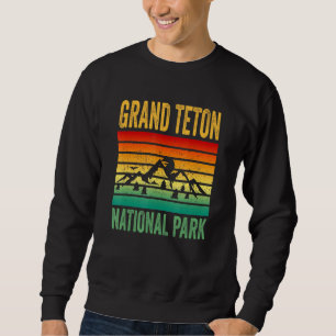 Grand Teton Nationalpark Wyoming Retro Sunset Sou Sweatshirt