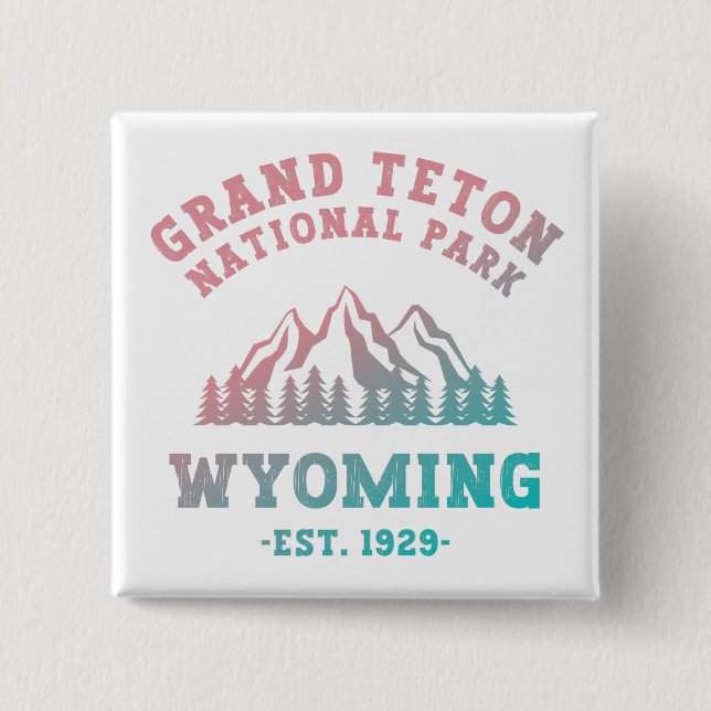 Grand Teton Nationalpark Wyoming USA Gradient Button (Vorderseite)