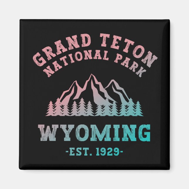 Grand Teton Nationalpark Wyoming USA Gradient Magnet (Vorne)