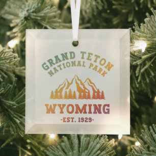 Grand Teton Nationalpark Wyoming USA Gradient Ornament Aus Glas