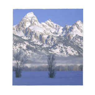 GRAND-TETON-NATIONALPARK, WYOMING. USA. Nebel & Notizblock
